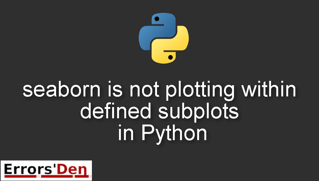 seaborn is not plotting within defined subplots in Python