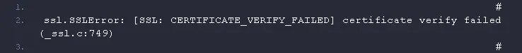 Solving SSLError SSL CERTIFICATE_VERIFY_FAILED certificate verify failed-problem-banner